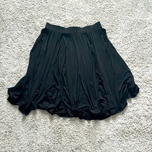 Plus Size Black Midi Skirt